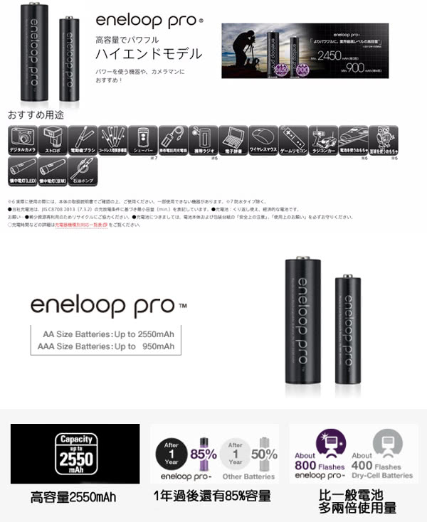 【Panasonic國際牌ENELOOP】高容量充電電池組(3號4入)