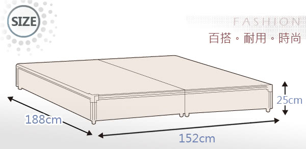 【顛覆設計】人氣必備5尺雙人床底-六分板(四色可選)