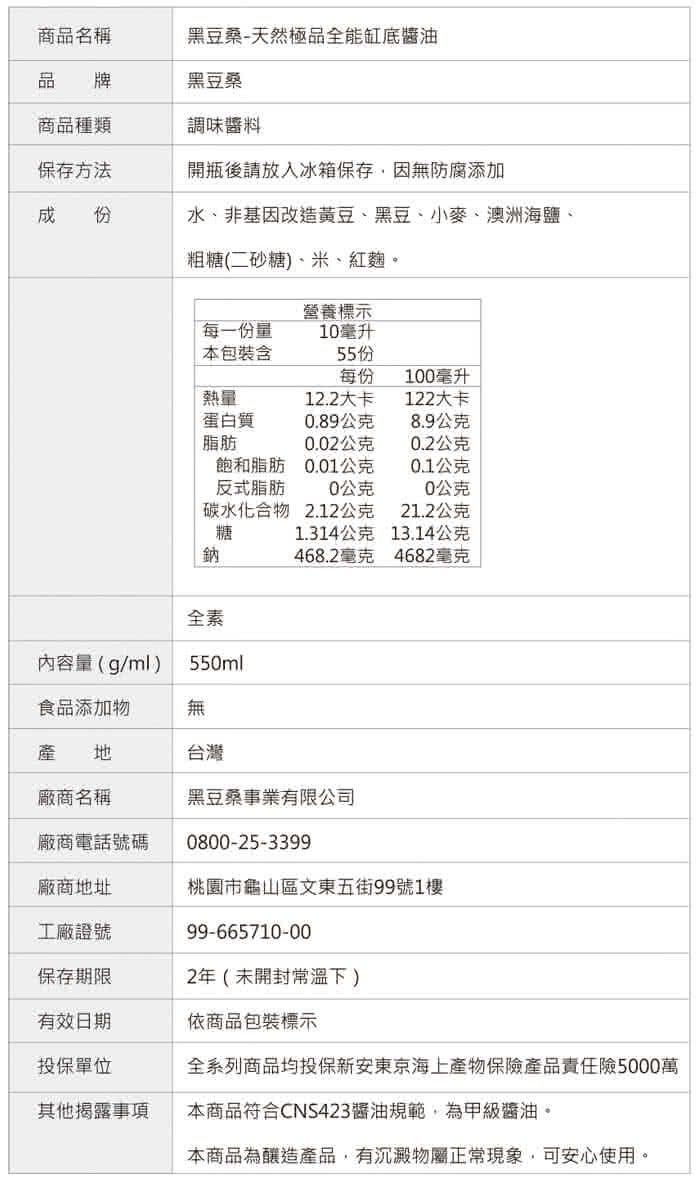 【黑豆桑】金缸經典組(金豆醬油x3+缸底醬油x3)