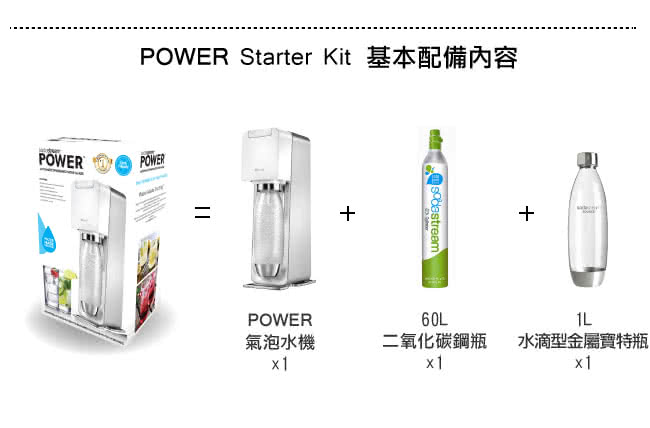 【Sodastream】電動式氣泡水機POWER SOURCE旗艦機(白)