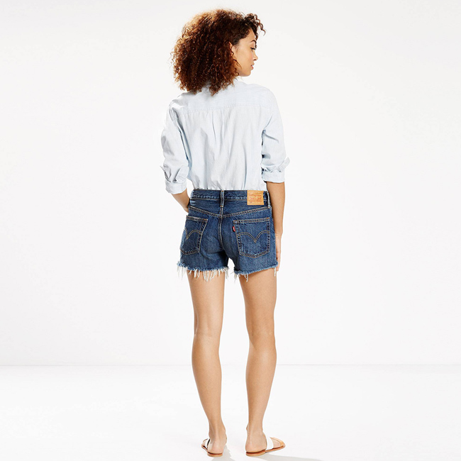 【Levis】501 女款個性湛藍丹寧牛仔短褲