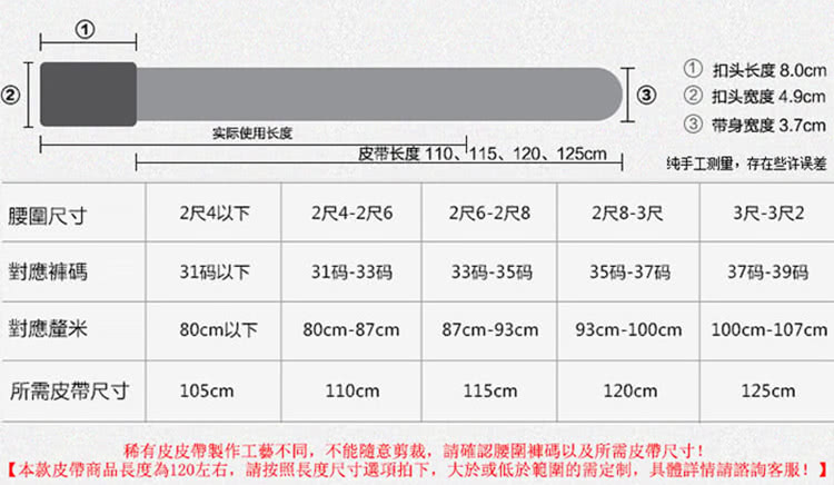 æ¬æ¬¾ç®å¸¶ååé·åº¦çº120å·¦å³,è«æç§é·åº¦å°ºå¯¸é¸é æä¸,å¤§æ¼æä½æ¼ç¯åçéå®å¶,å·é«è©³æè«è«®è©¢å®¢æ