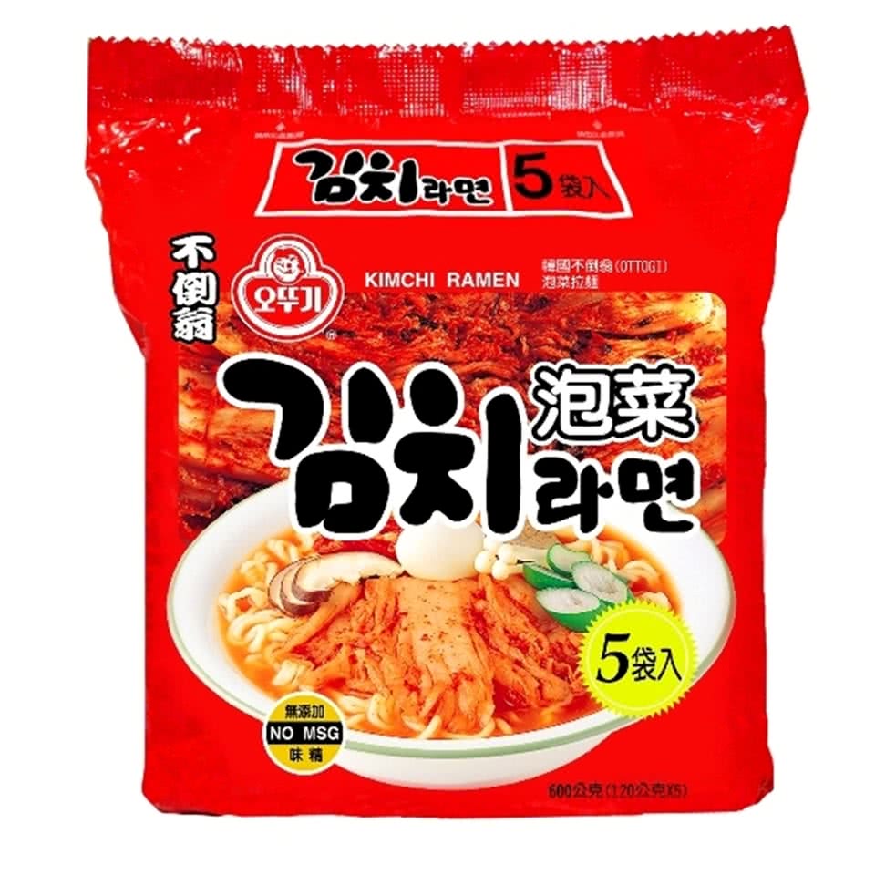 【韓國不倒翁OTTOGI】泡菜風味拉麵(120g*5)