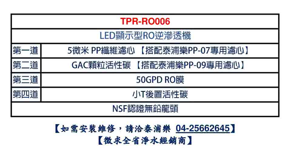 【泰浦樂 Toppuror】LED顯示型RO逆滲透純淨水機