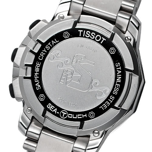 【TISSOT】SEA-TOUCH 怒海潛將觸控潛水鍊帶錶-黑/44mm(T0264201105100)