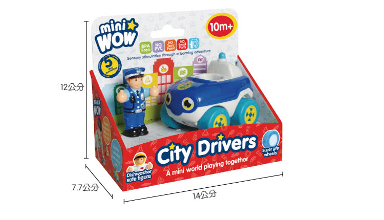 【英國驚奇玩具 WOW Toys】隨身迷你車 警車巴比