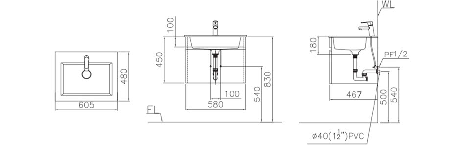 【caesar凱撒衛浴】LF5017一體瓷盆雙門浴櫃組60cm