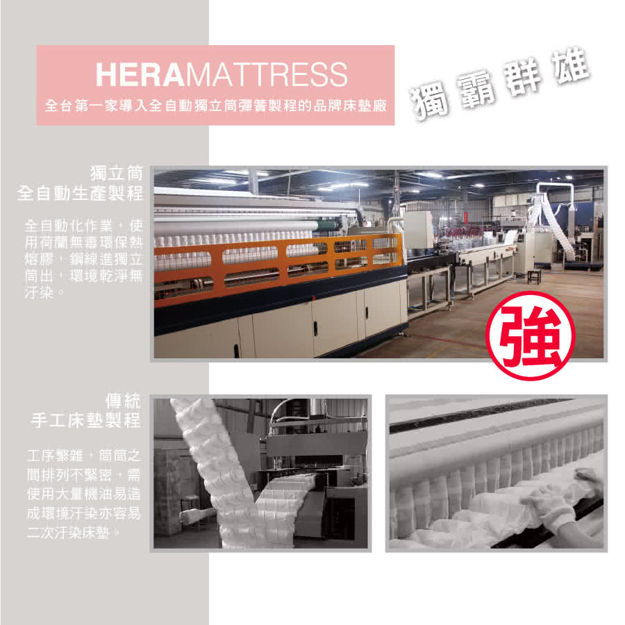 【HERA Mattress 獨立筒】Elisabeth 5段式護脊床墊雙人6尺(Elisabeth 5段式護脊床墊雙人6尺)