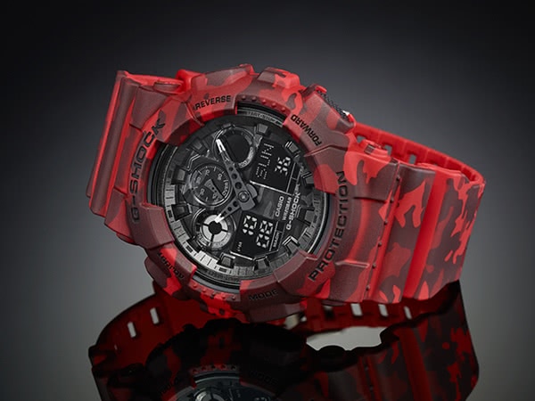 Casio 卡西歐 G Shock系列迷彩魅力時尚雙顯電子錶 迷彩紅ga 100cm 4a Momo購物網