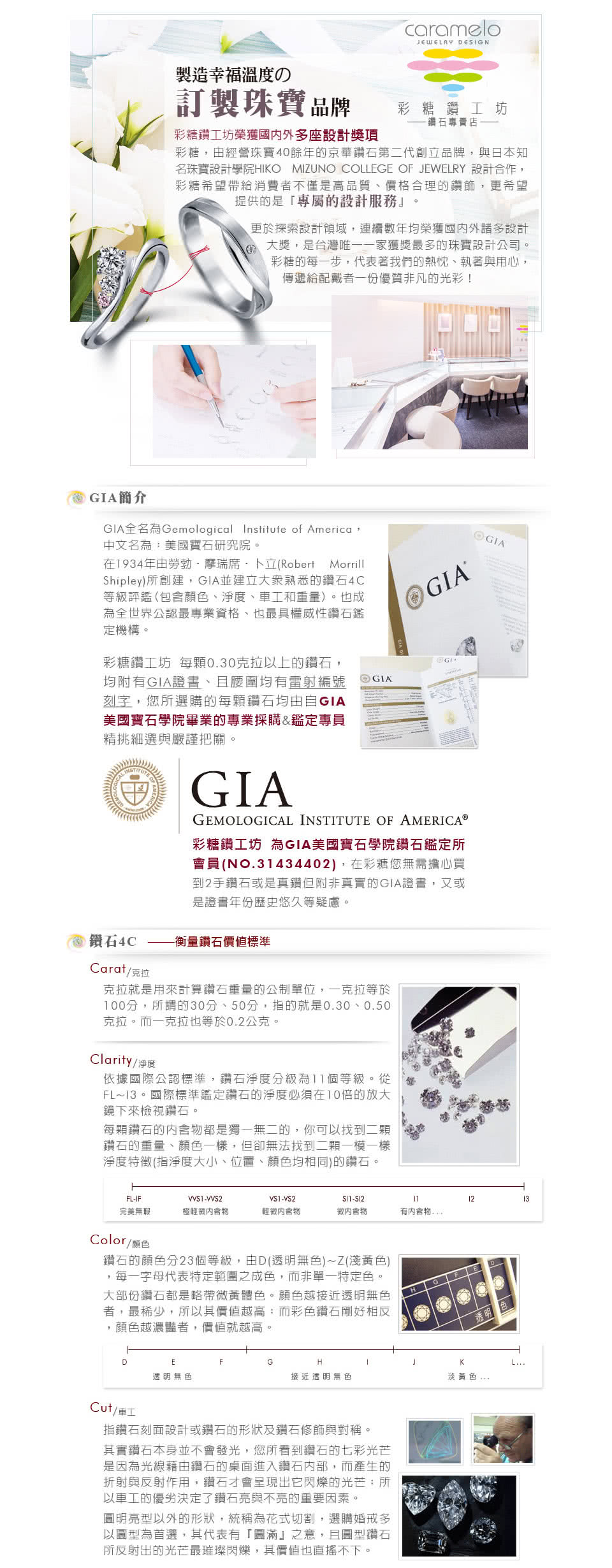 彩糖鑽工坊 Gia 1克拉f成色八心八箭車工18k 四爪鑽戒 Momo購物網