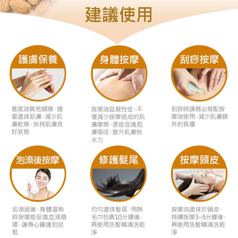 摩油使用,減少肌膚額