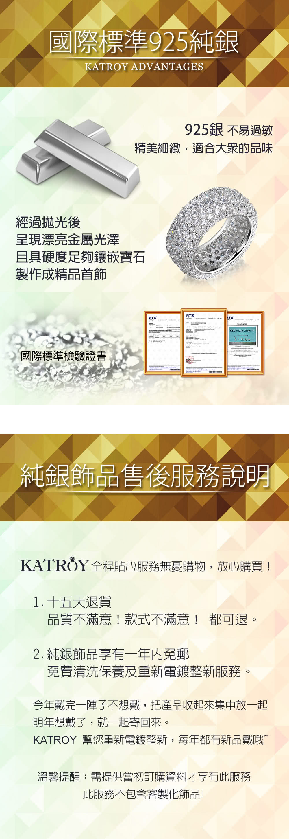KATROY 幫您重新電鍍整新,每年都有新品戴哦