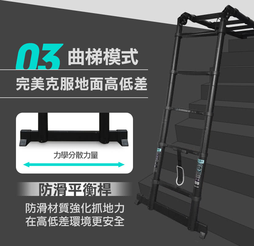 Future Lab 未來實驗室 3 2m Senroladder 森羅梯 鋁梯工作梯伸縮梯摺疊梯人字梯直梯曲梯鋁合金 Momo購物網