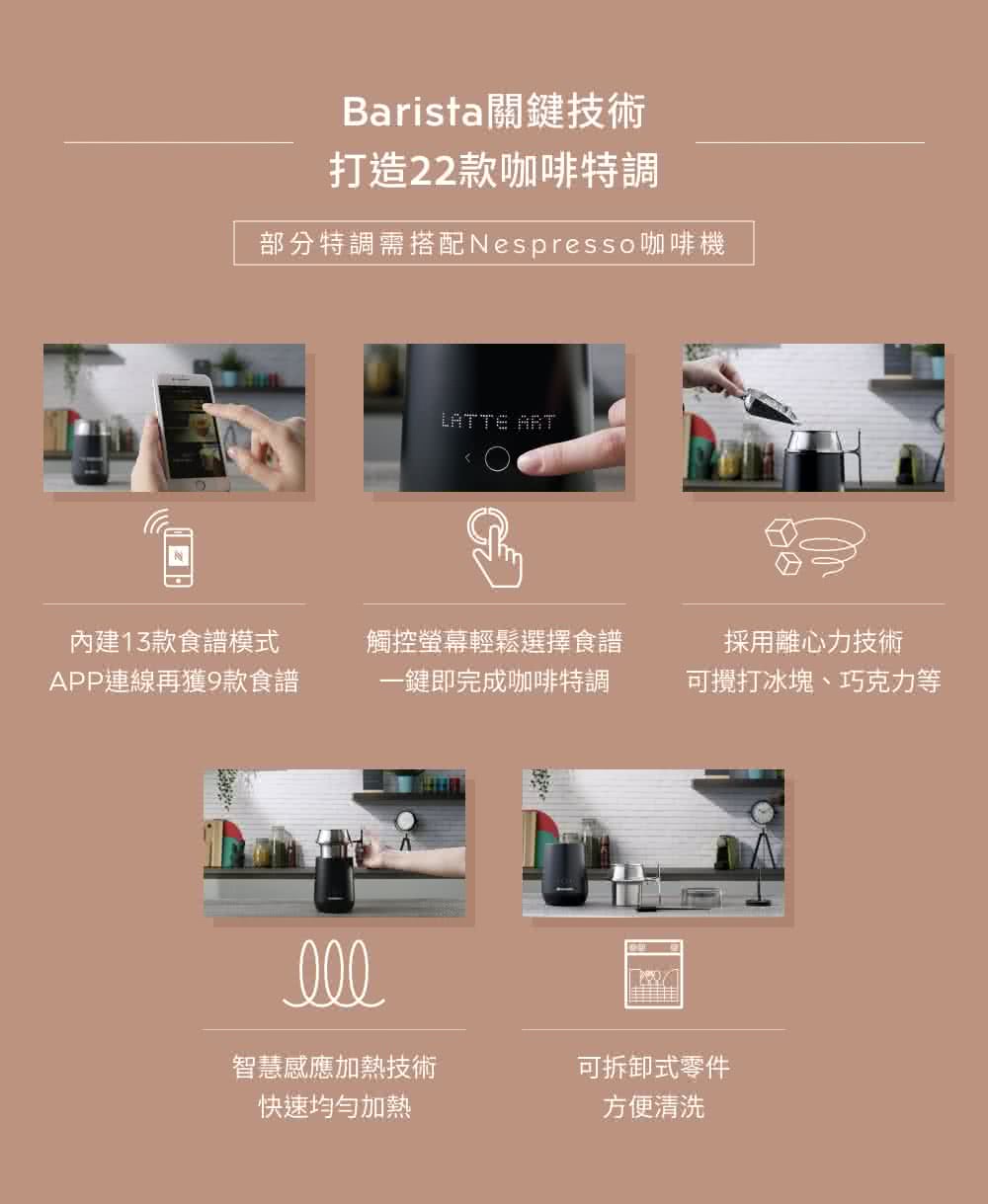 部分特調需搭配Nespresso咖啡機