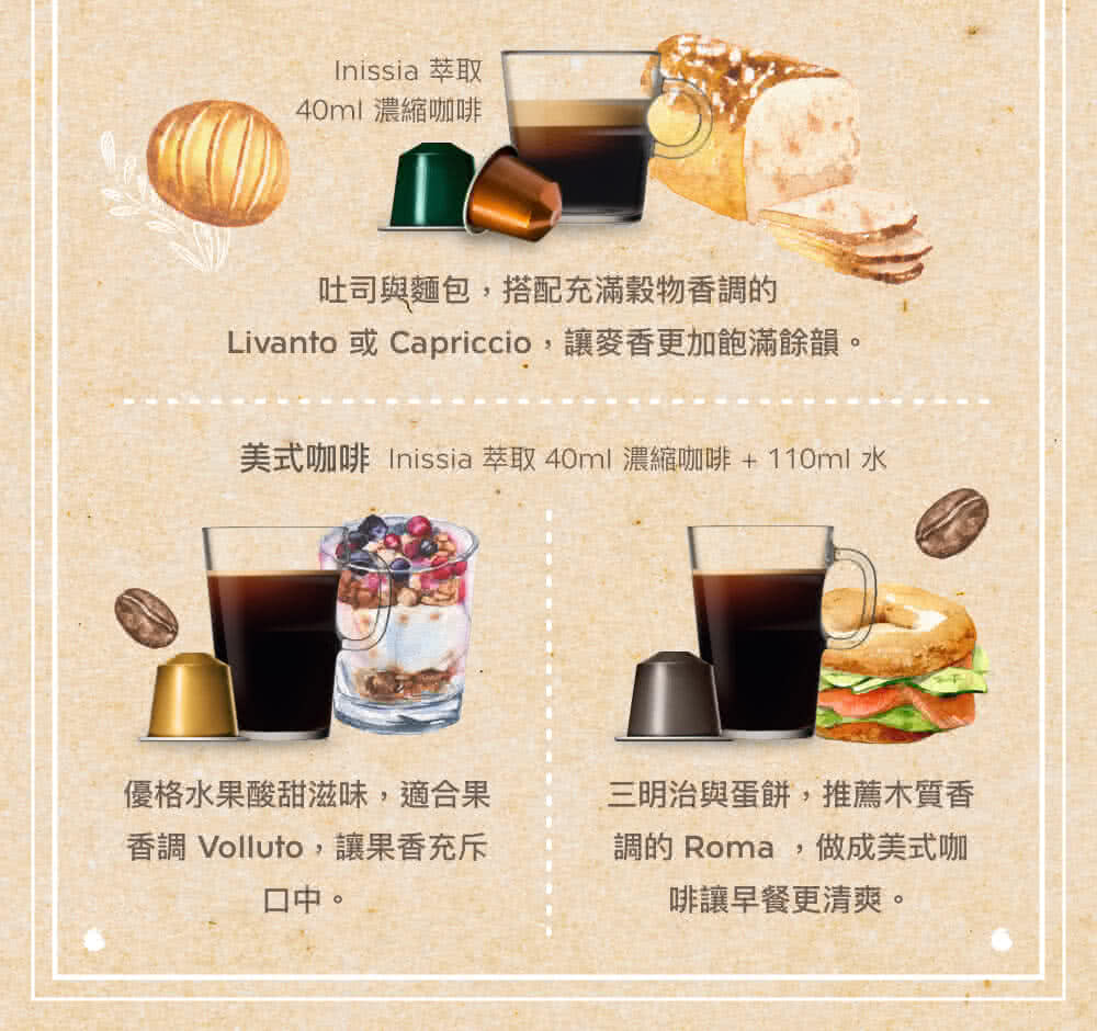 美式咖啡 Inissia 萃取 40ml 濃縮咖啡  110ml 水