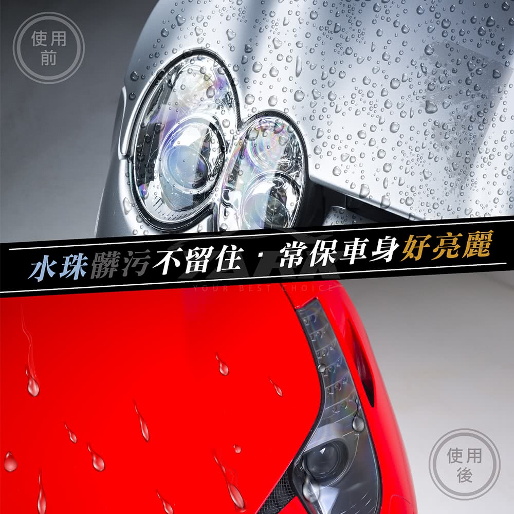 使用 水珠髒污不留住,常保車身好亮麗 使用