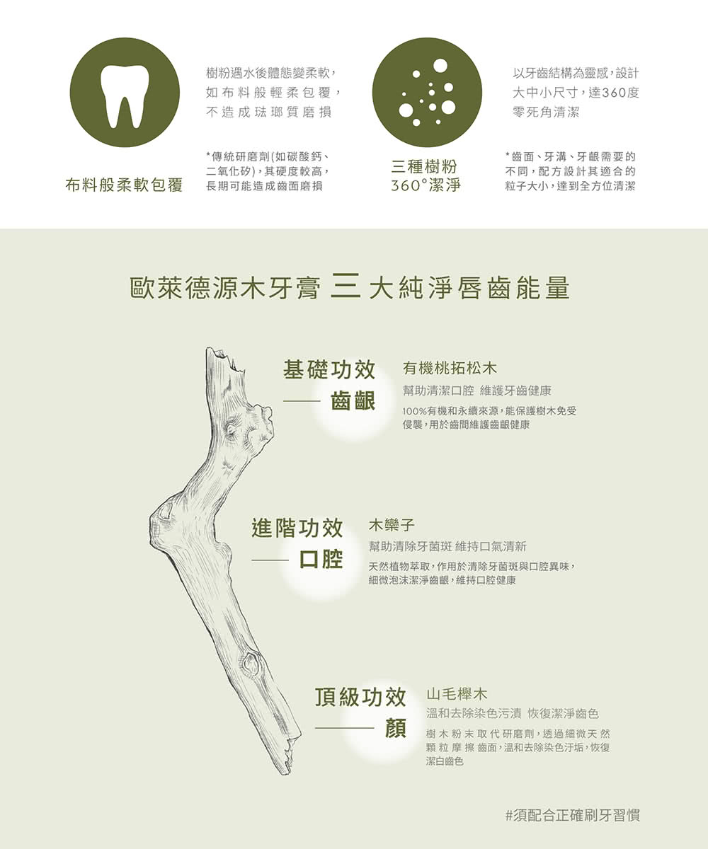天然植物萃取,作用於清除牙菌斑與口腔異味,