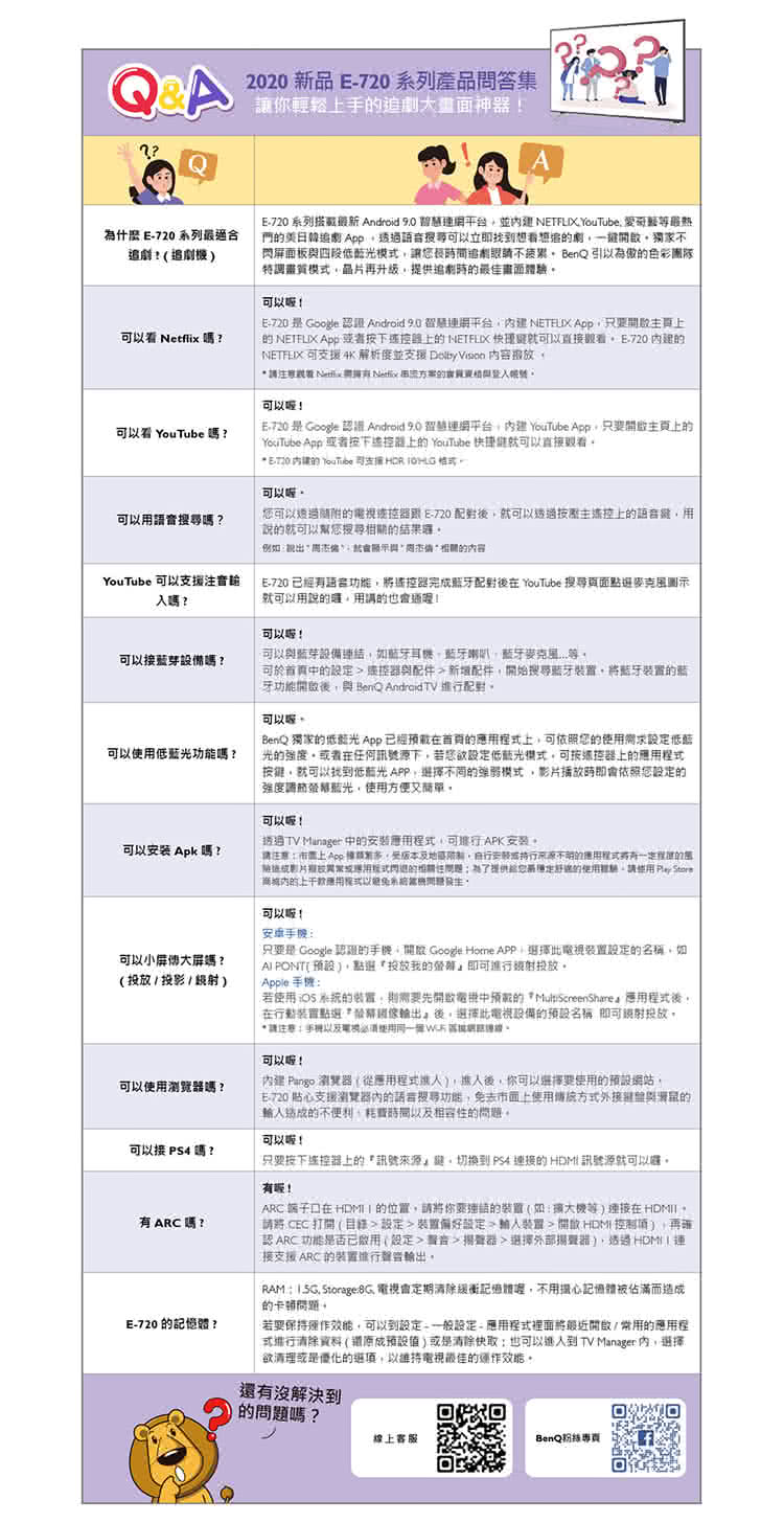 Benq 65型4khdr低藍光不閃屏android9 0連網顯示器 E65 7 Momo購物網