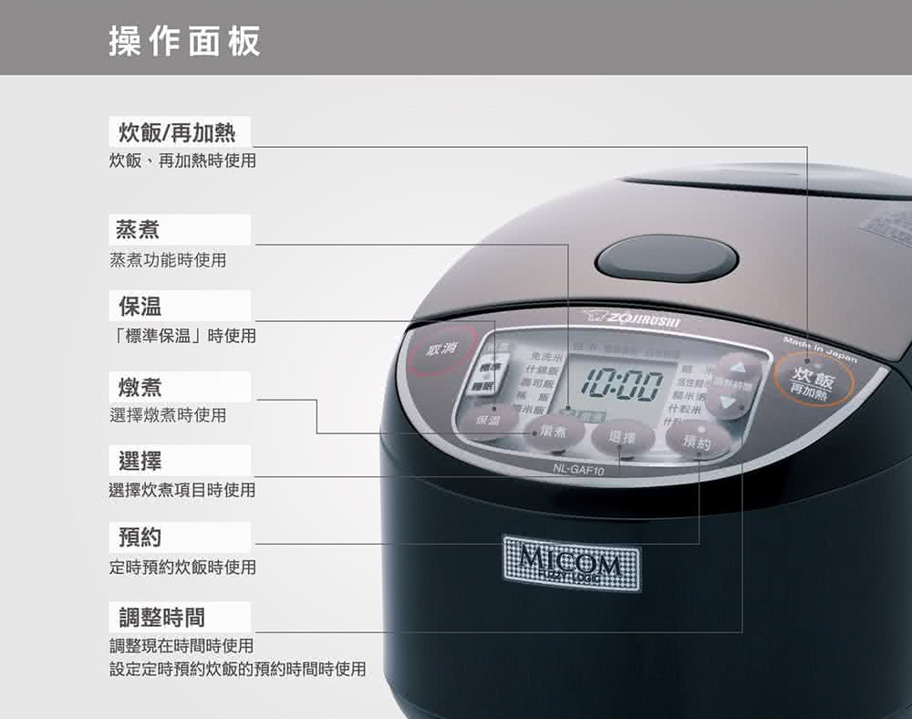 設定定時預約炊飯的預約時間時使用