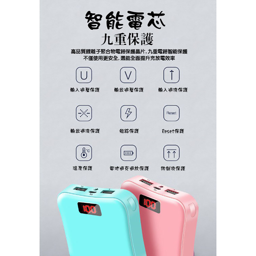 Adhil 20000 馬卡龍色行動電源 10350mah Momo購物網