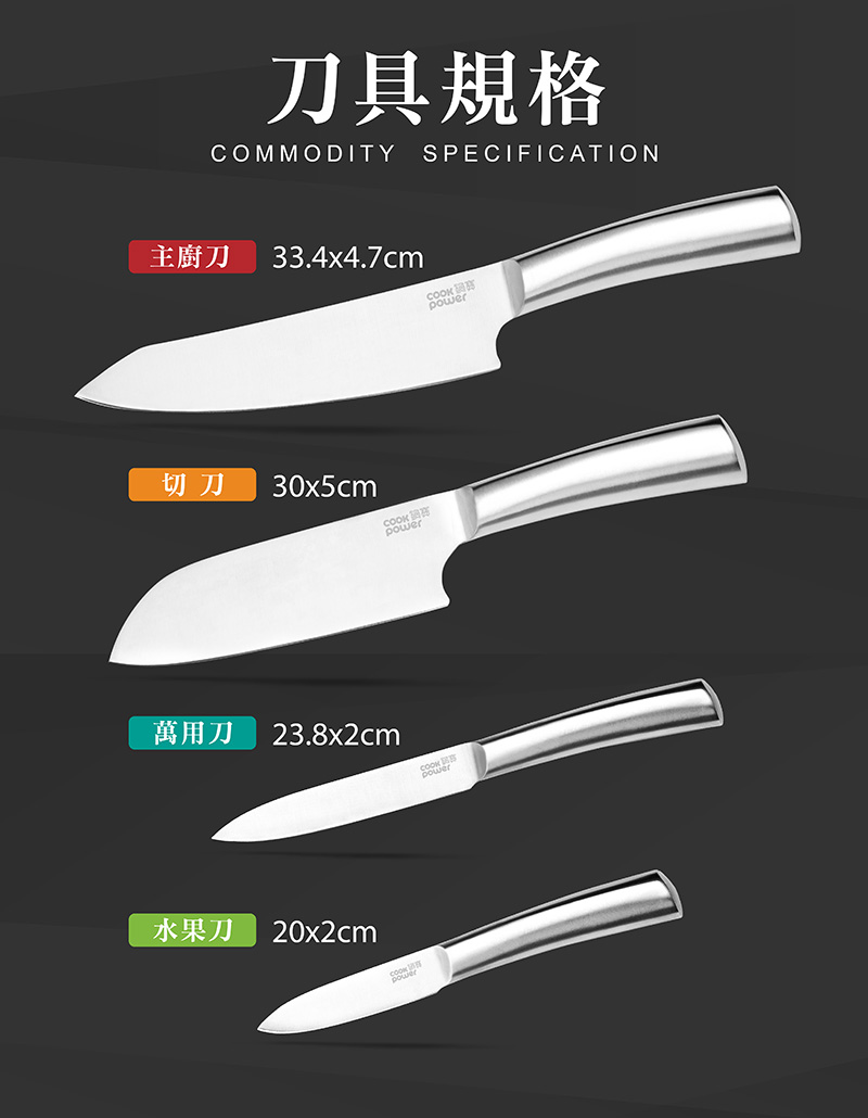 刀具規格 主廚刀 切刀 萬用刀 水果刀 