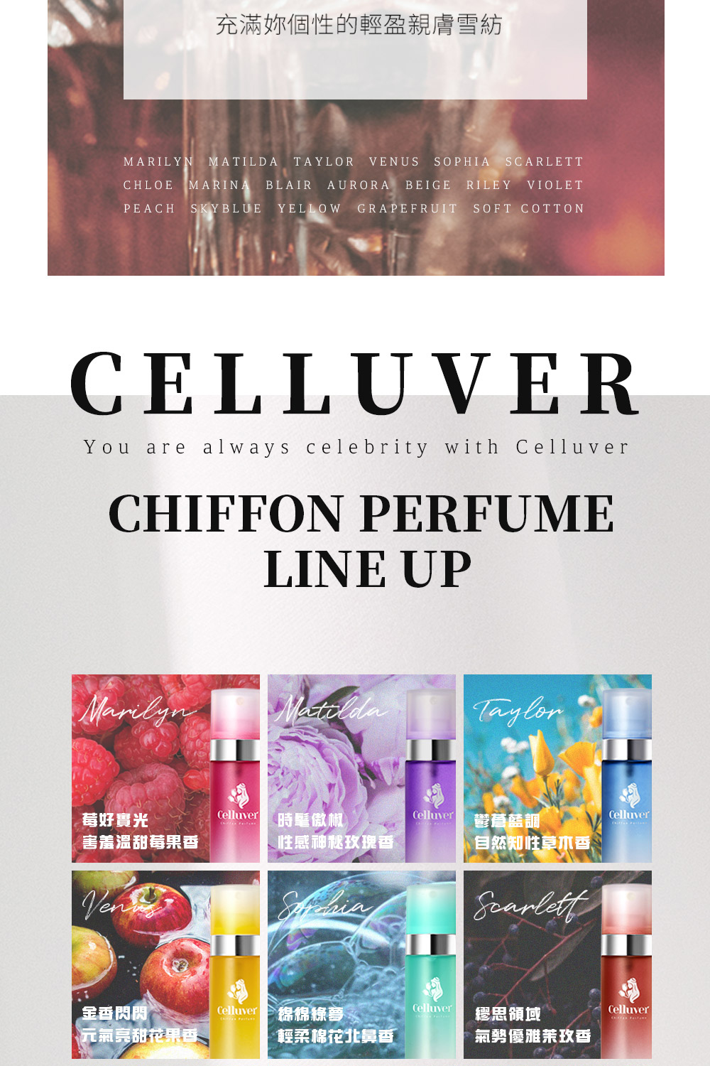 Celluver 瑟路菲 韓國雪紡香水80ml 全系列12款任選 Momo購物網