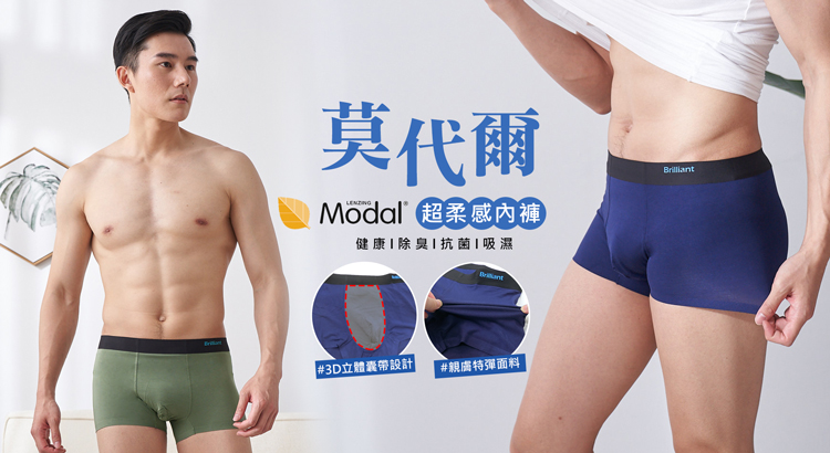 莫代爾 Modal超柔感內褲 健康1除臭1抗菌1吸濕 3D立體囊帶設計 親廣特彈面料 
