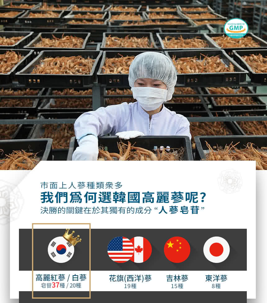 決勝的關鍵在於其獨有的成分人参皂苷