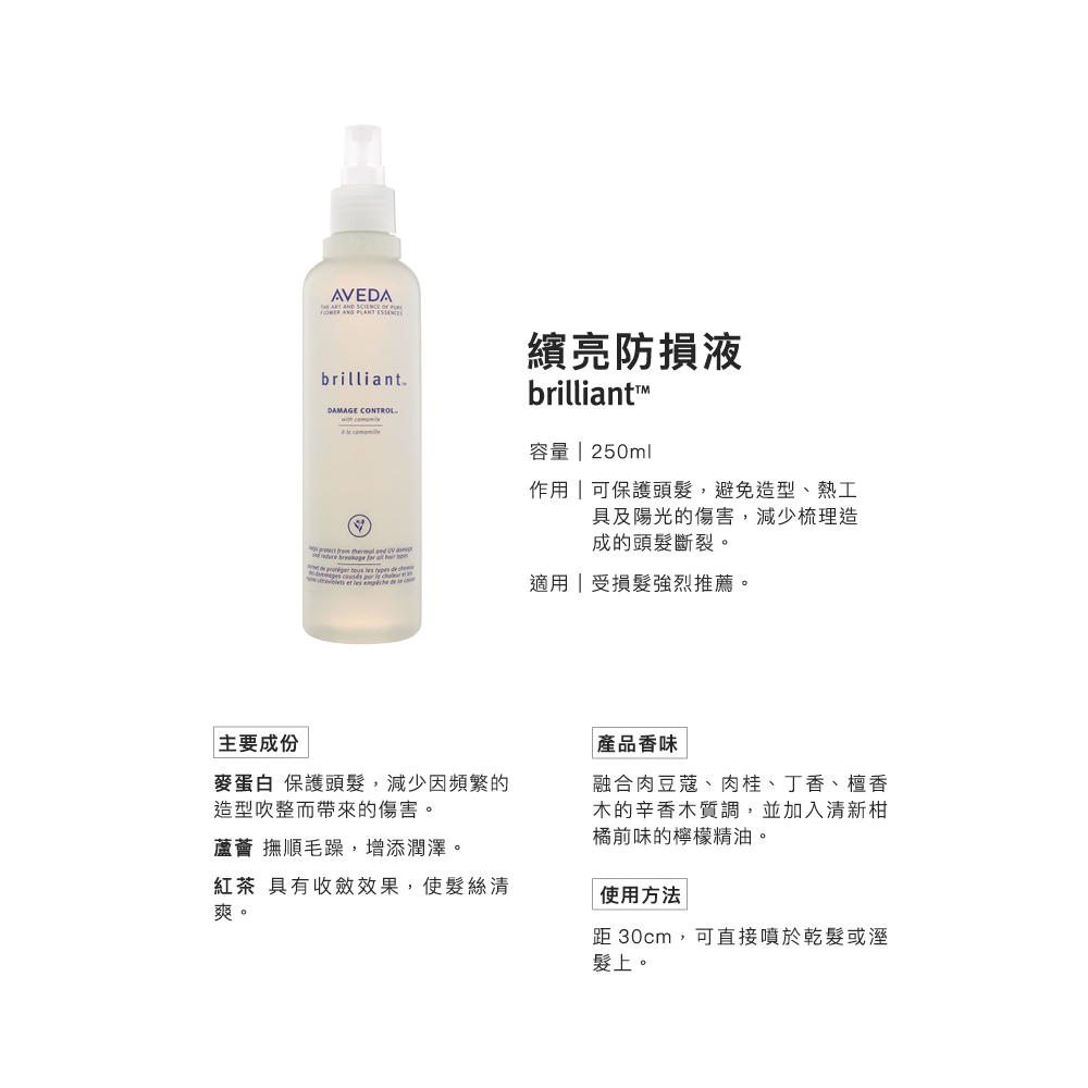 作用可保護頭髮,避免造型、熱工