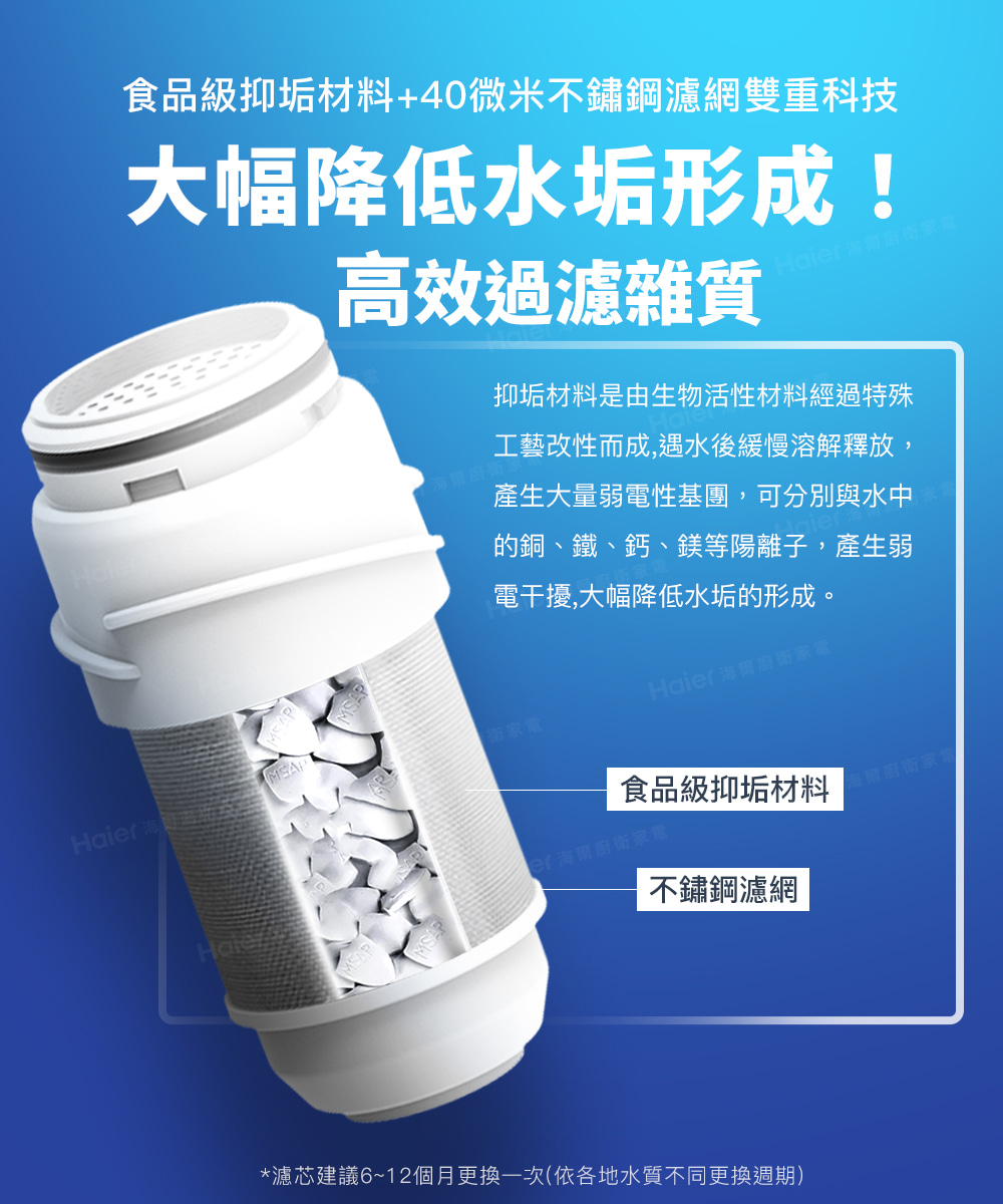 濾芯建議612個月更換一次依各地水質不同更換週期
