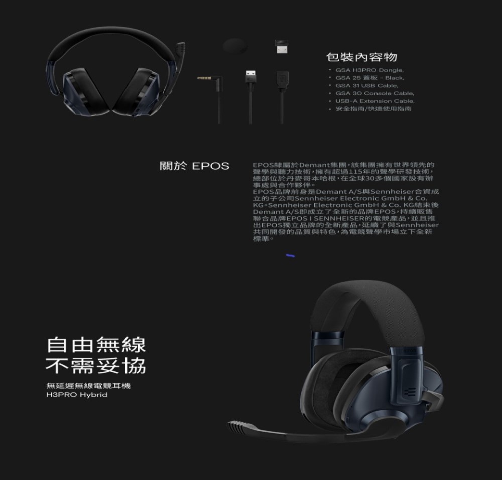 聯合品牌EPOSI SENNHEISER的電競產品,並且推