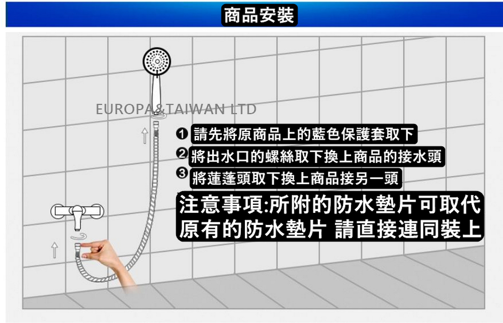 2將出水口的螺絲取下換上商品的接水頭