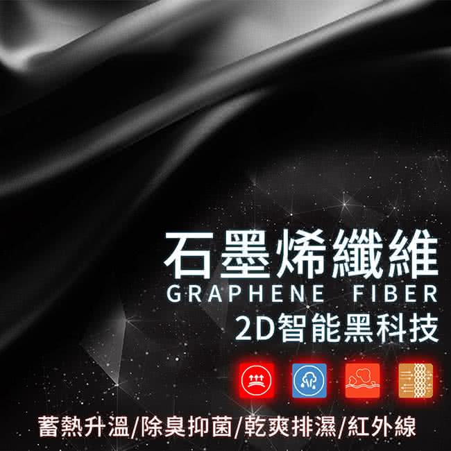 石墨烯纖維GRAPHENE FIBER2D智能黑科技蓄熱升溫/除臭抑菌/乾爽排濕/紅外線