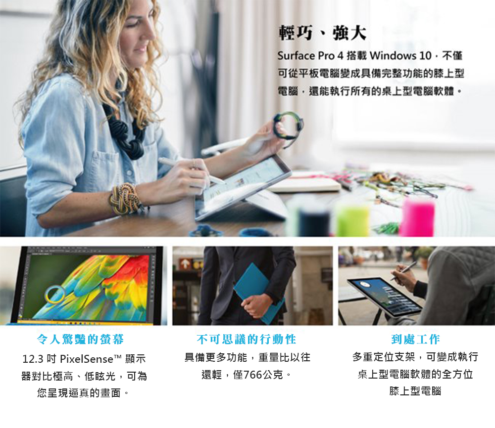 福利品】Microsoft 微軟Surface Pro 4 (I5/4G/128G) - PChome 24h購物