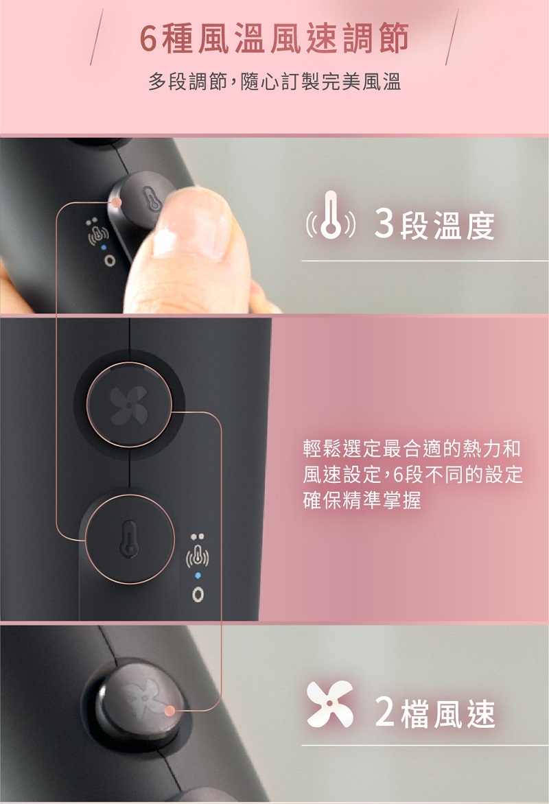 多段調節,隨心訂製完美風溫