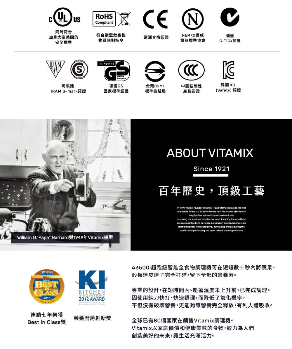 William G.Papa Barnard與1949年Vitamix機型