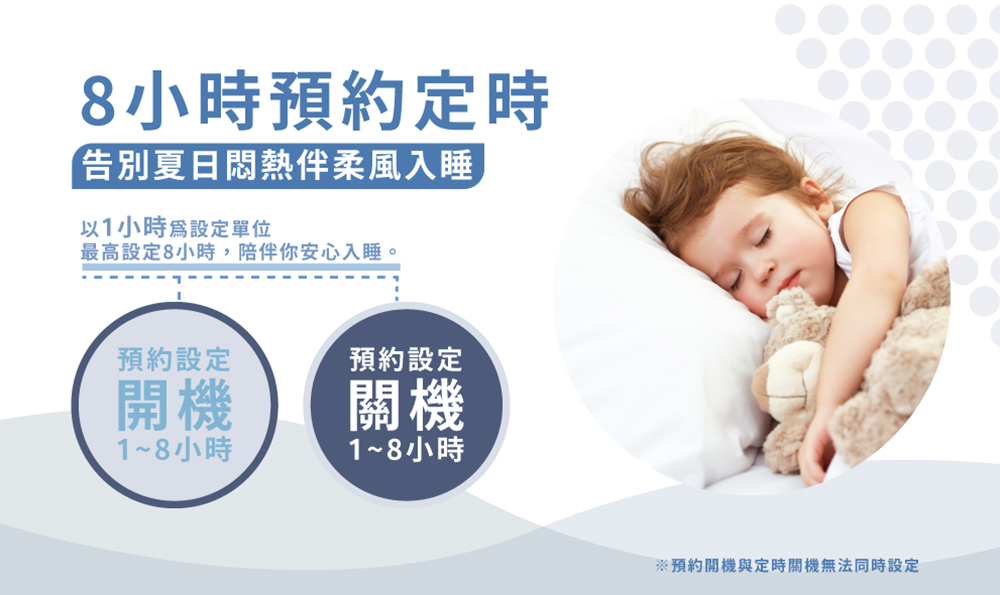 最高設定8小時,陪伴你安心入睡。