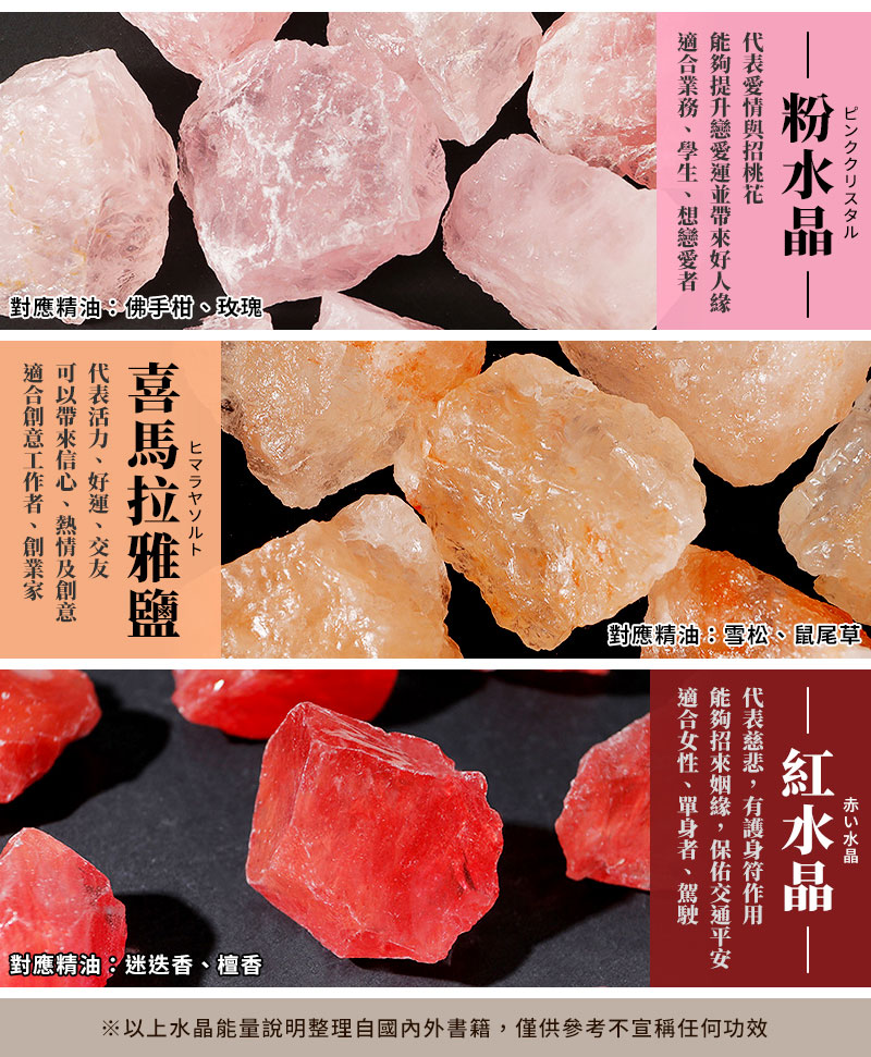 以上水晶能量說明整理自國內外書籍,僅供參考不宣稱任何功效