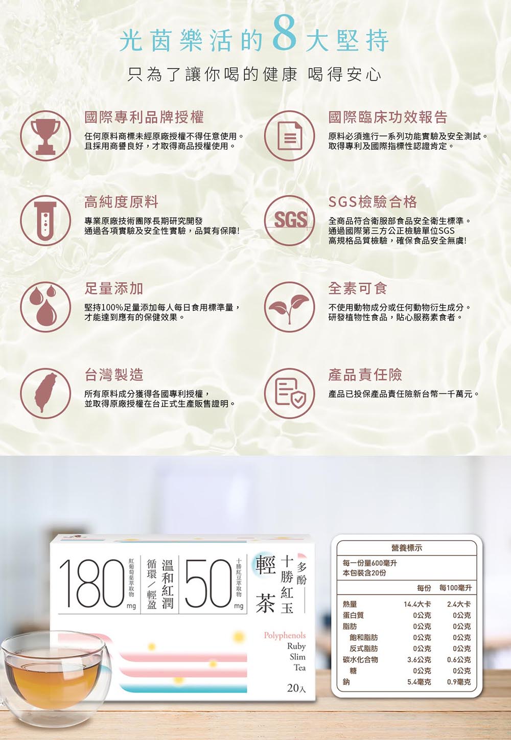 堅持100%足量添加每人每日食用標準量,