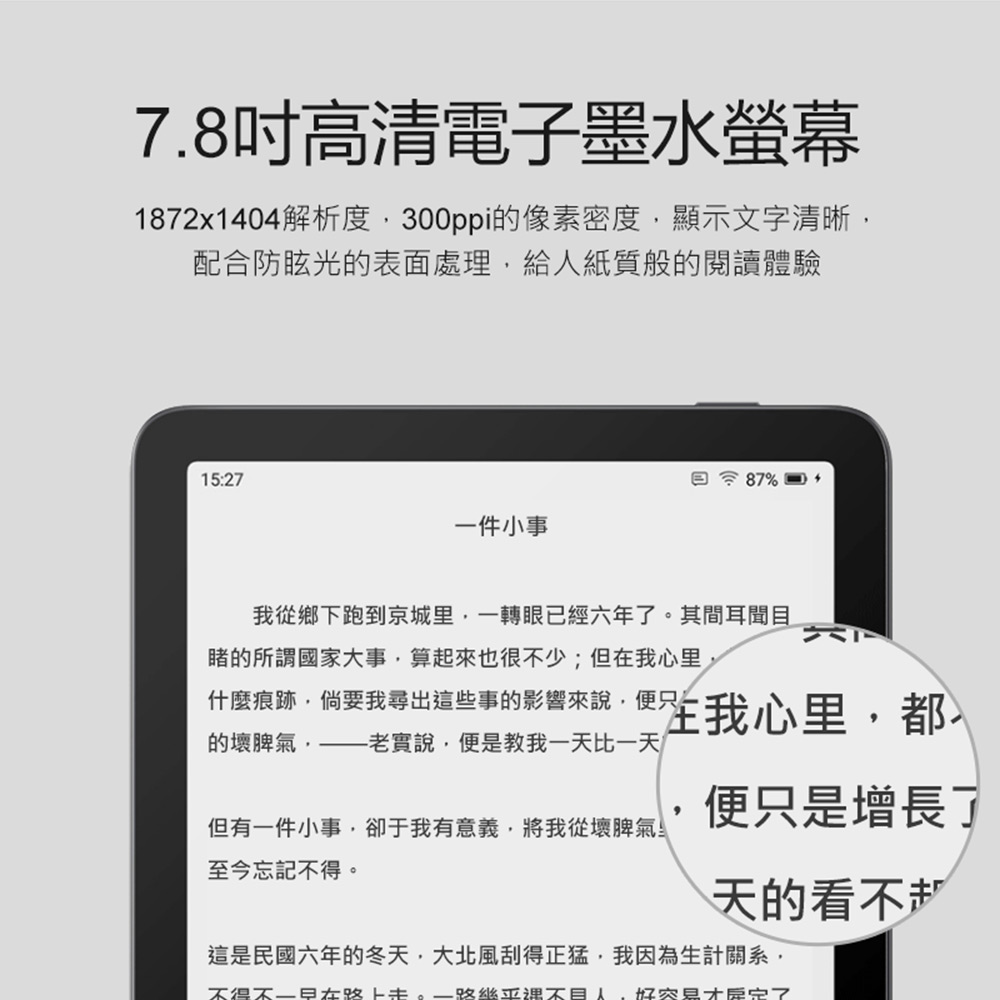 1872x1404è§£æåº¦,300ppiçåç´ å¯åº¦,é¡¯ç¤ºæå­æ¸æ°,