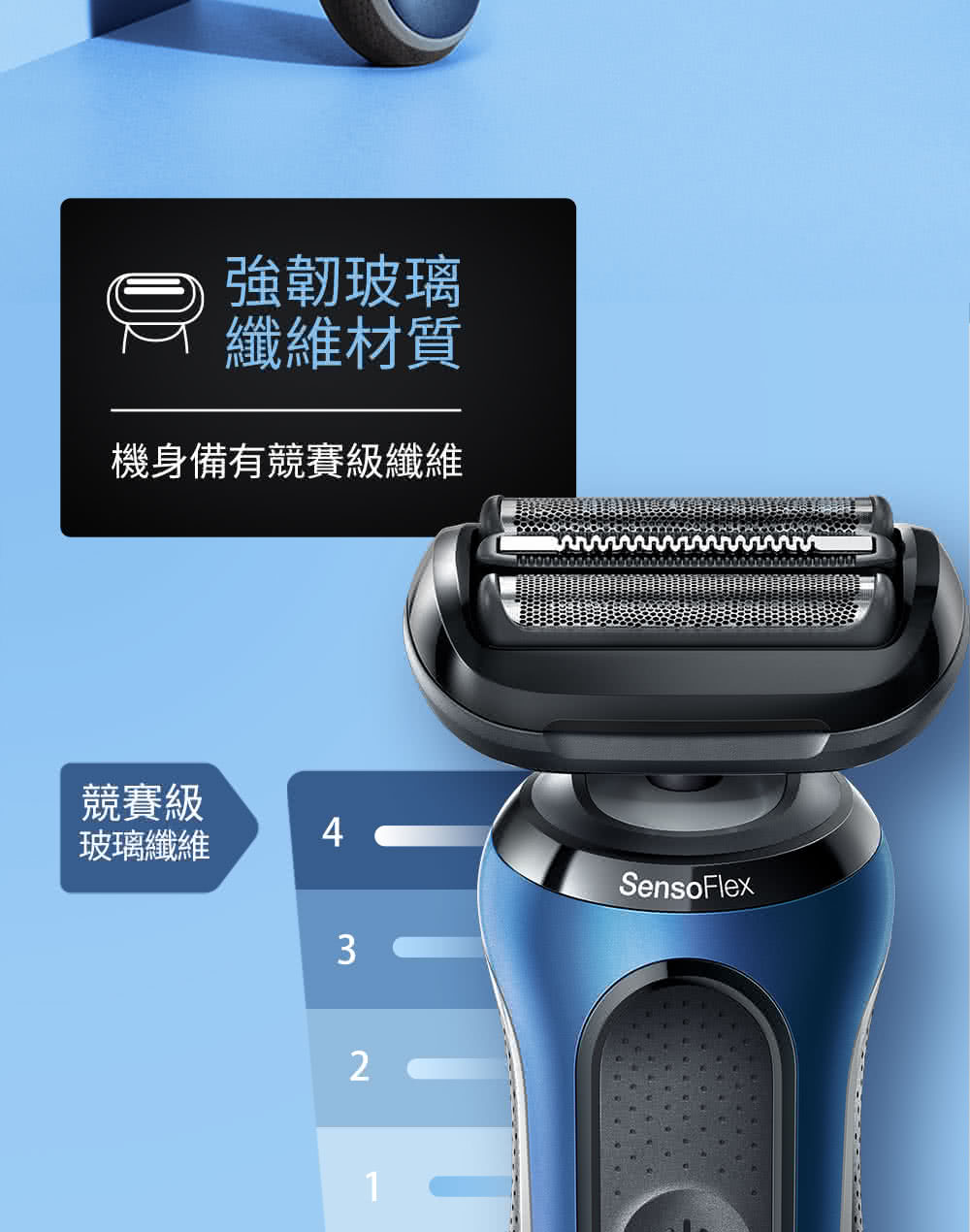強韌玻璃 纖維材質 機身備有競賽級纖維 競賽級 玻璃纖維 
