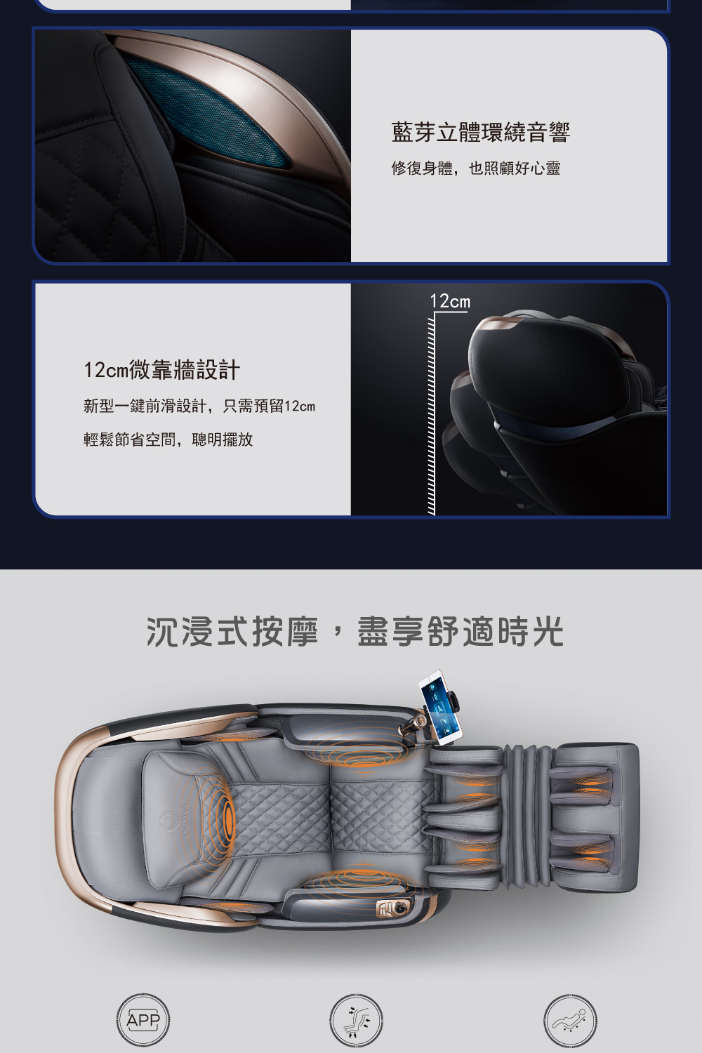 新型一鍵前滑設計,只需預留12cm