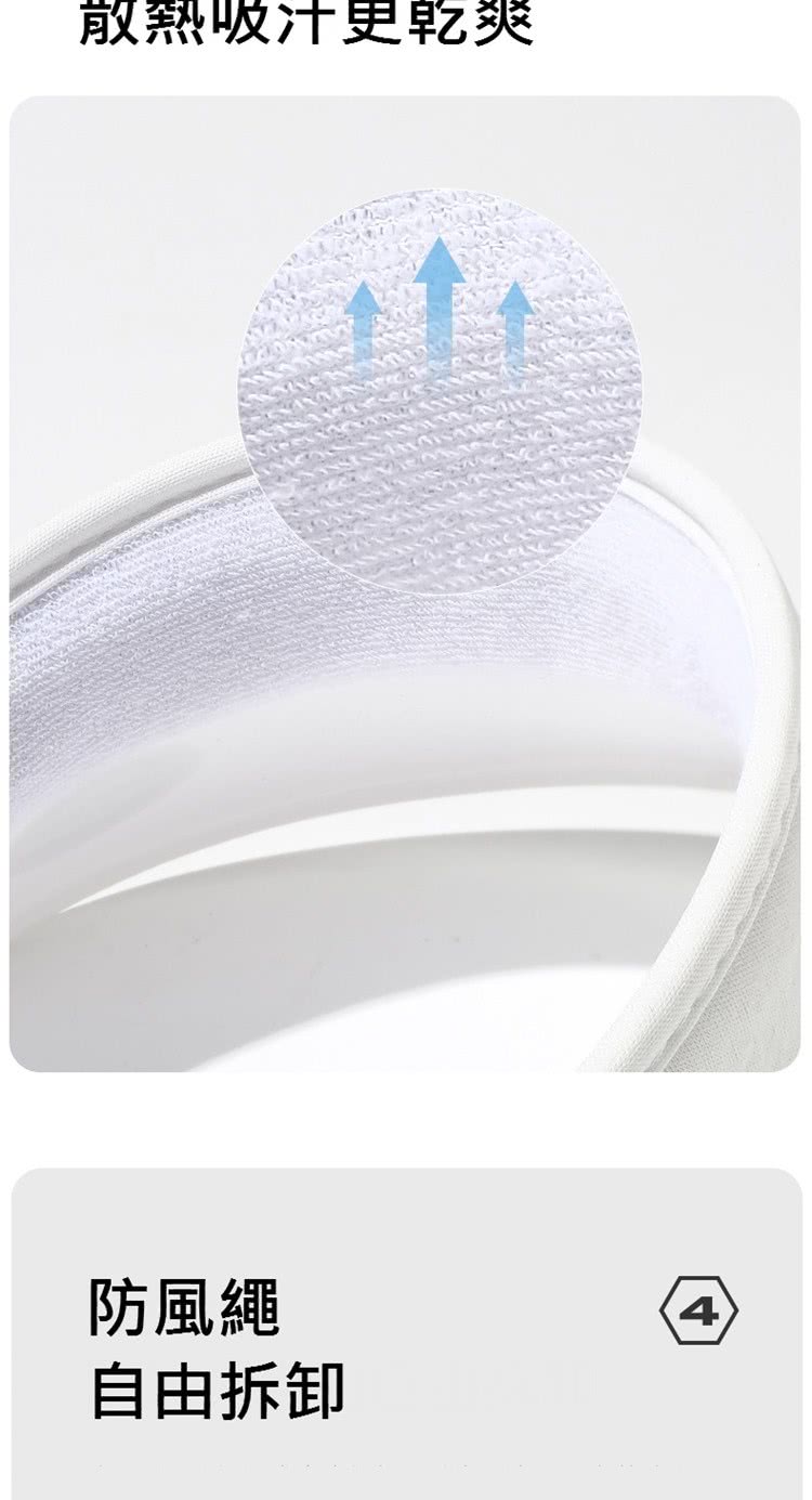 散熱吸汁更乾爽 防風繩 自由拆卸 