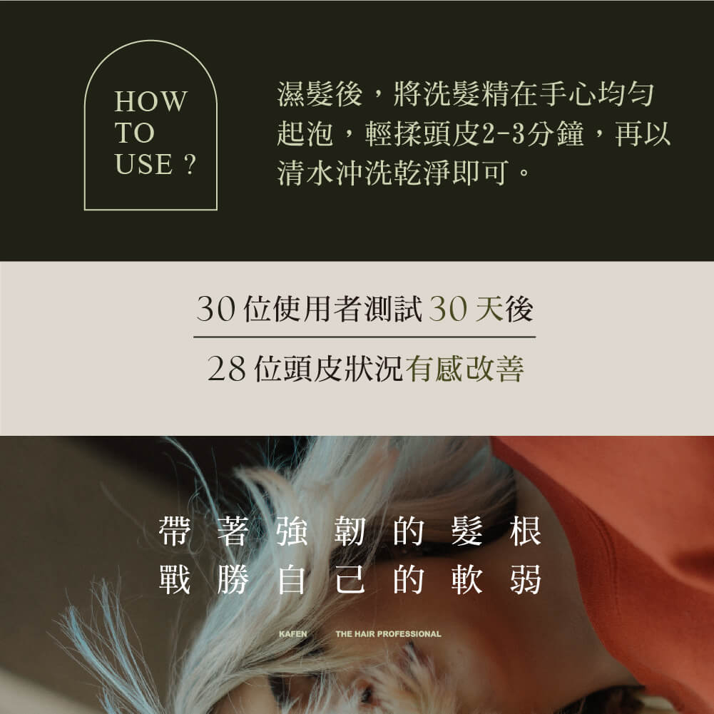 起泡,輕揉頭皮23分鐘,再以