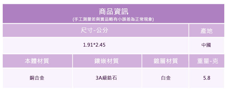 手工測量若與實品略有小誤差為正常現象