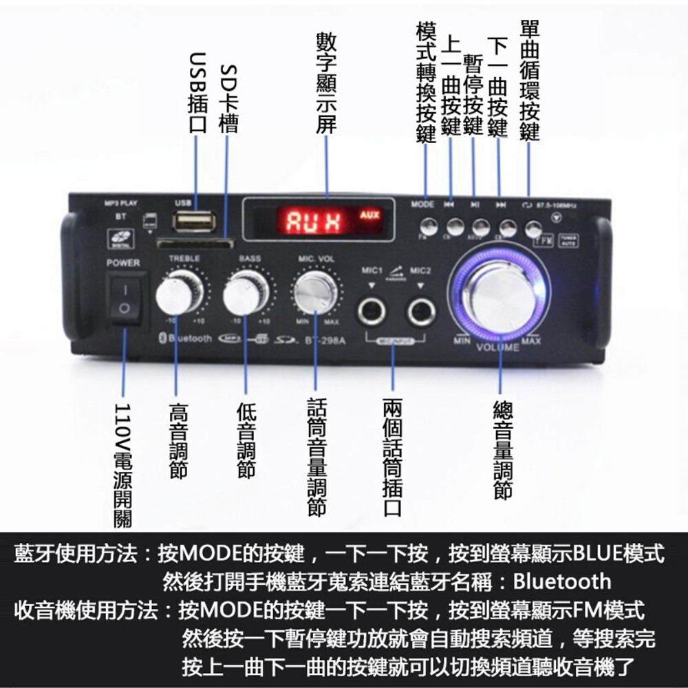 收音機使用方法按MODE的按鍵一下一下按,按到螢幕顯示FM模式