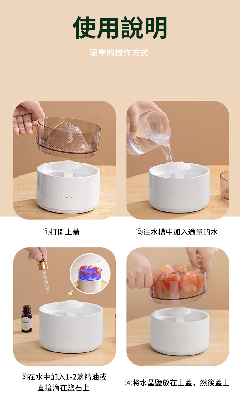 將水晶鹽放在上蓋,然後蓋上