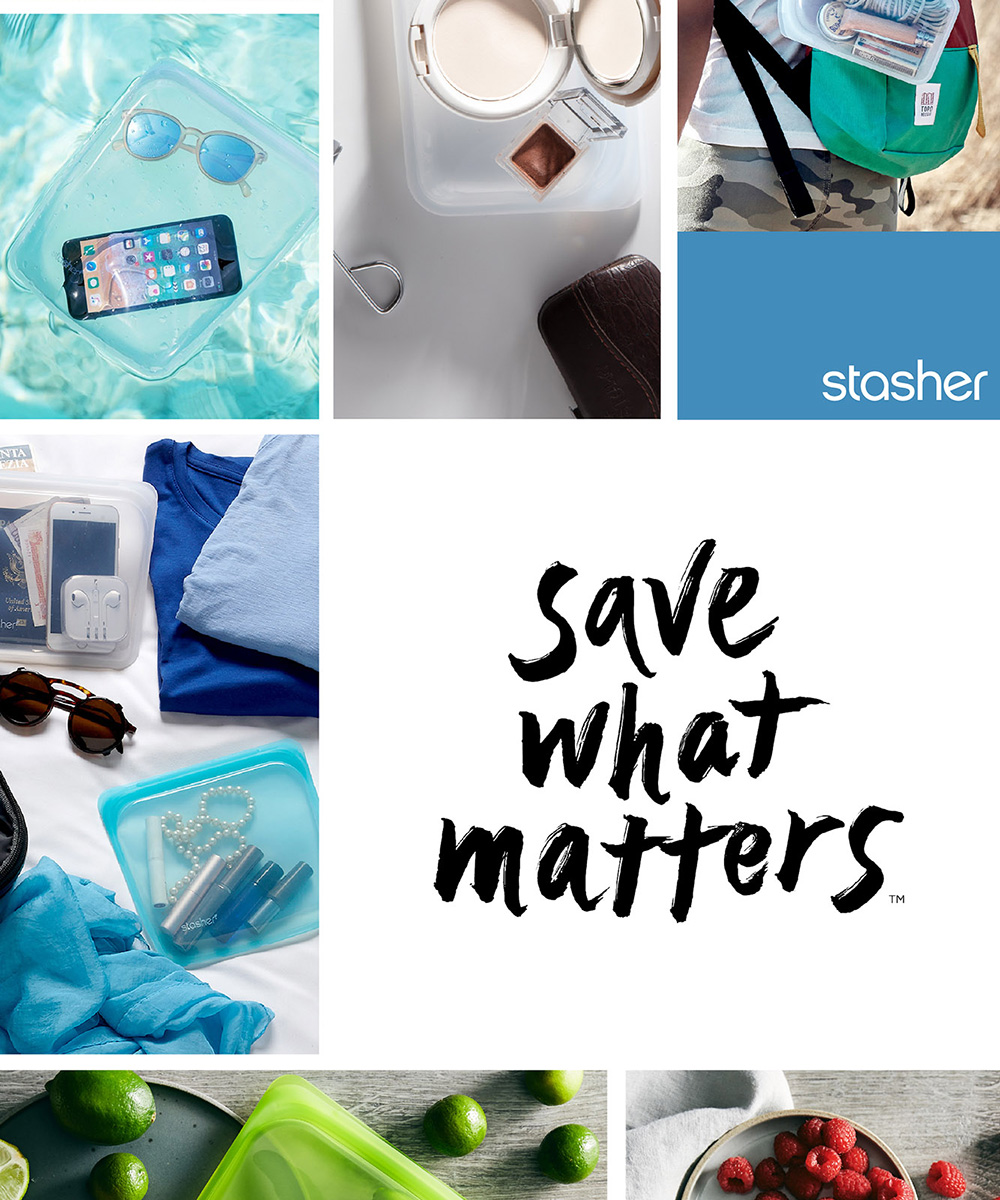 美國 Stasher - 【經典三入組】食品級白金矽膠密封食物袋-站站-隨機三入顏色 (1656ml)