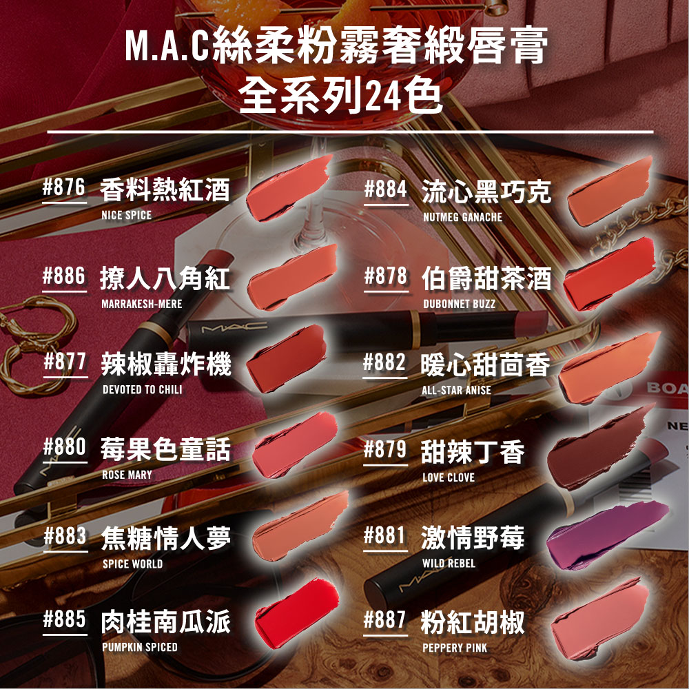 M.A.C絲柔粉霧奢緞唇膏