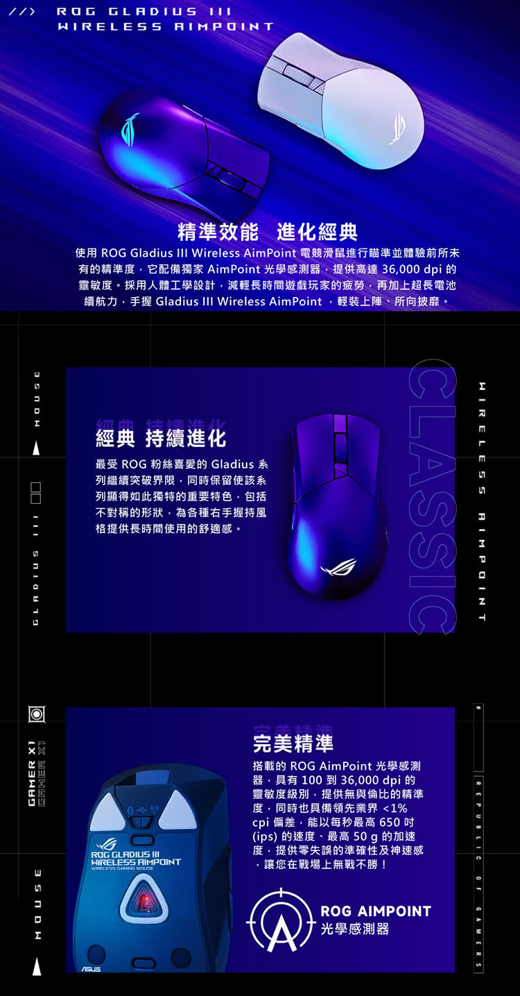 使用 ROG Gladius III Wireless AimPoint 電競滑鼠進行瞄準並體驗前所未